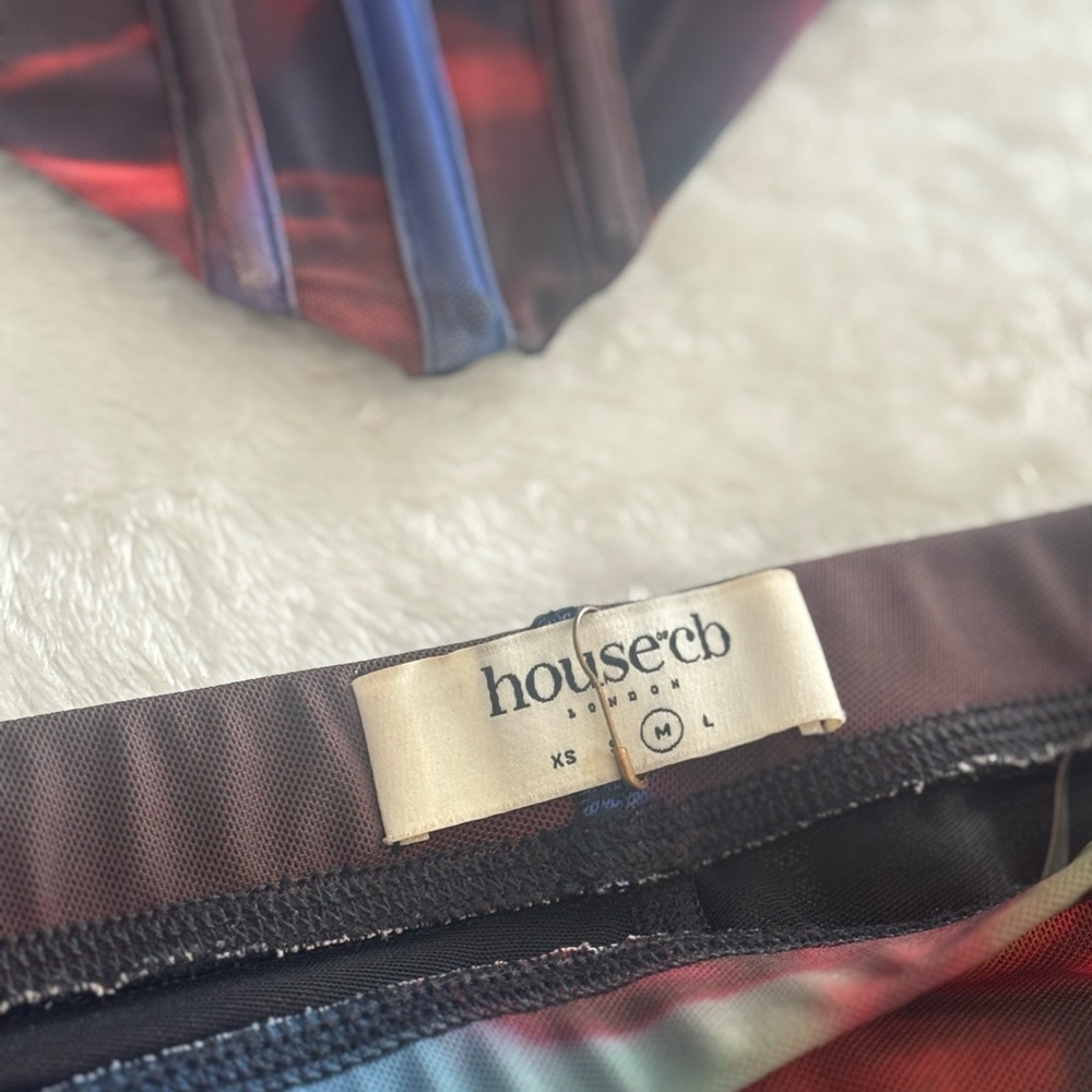 House of CB Abstract Corset Set | Size M | Sculpted Boned Top + Flare Pant - Picture 7 of 9